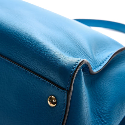 Fendi Vitello Seta Studded Monster Eyes Large Peekaboo Iconic Satchel Blue Royal Black Multicolor 11 of 11