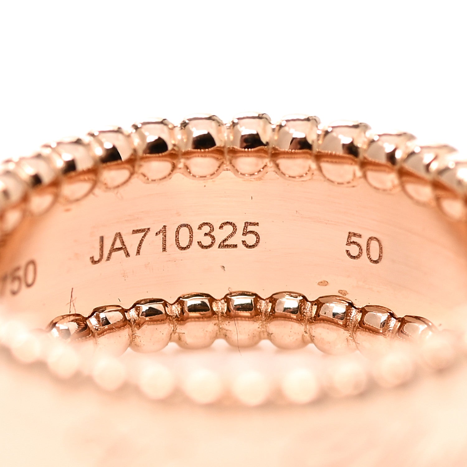 Van Cleef & Arpels 18K Rose Gold Perlee Signature Ring 50 5.25 5 of 6