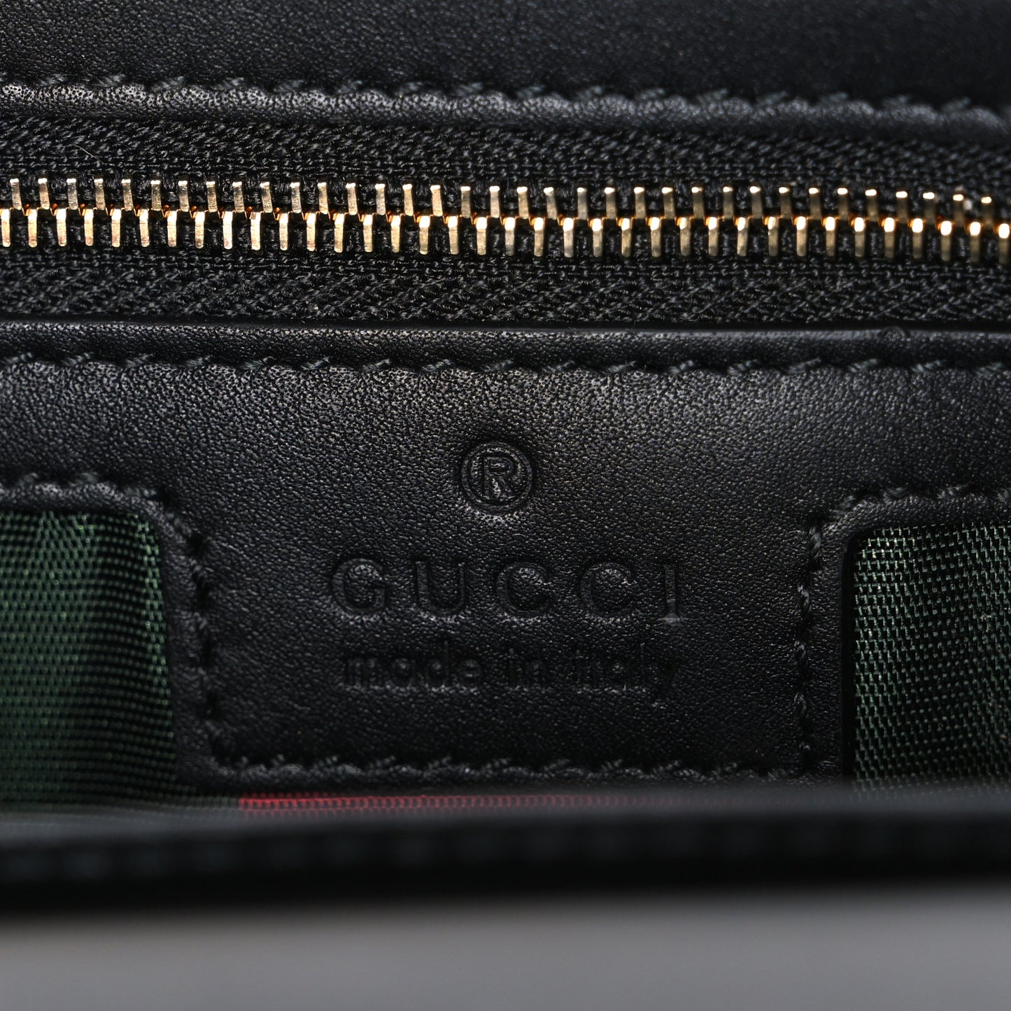 GG Emblem Monogram Wallet With Strap Beige Ebony Black