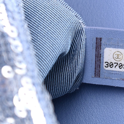Chanel Sequin Quilted Medium Chanel 19 Flap Light Blue 7 of 14