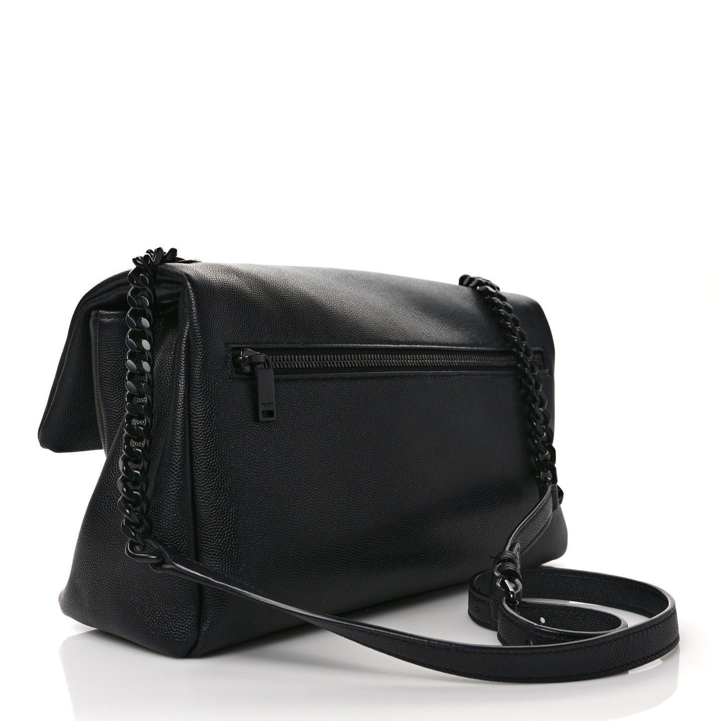 Grain De Poudre Medium West Hollywood Monogram Fold-Over Black