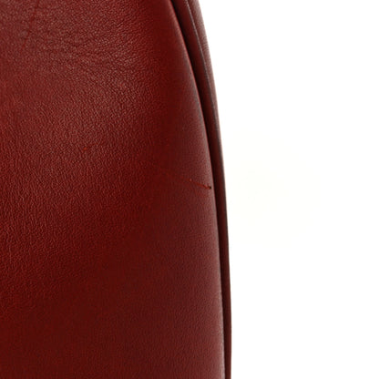 Saint Laurent Smooth Calfskin Paris VII Large Flat Hobo Red 11 of 12