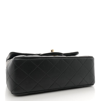 Chanel Lambskin Quilted Mini Top Handle Rectangular Flap Black 4 of 11