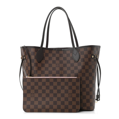 Louis Vuitton Damier Ebene Neo Neverfull MM Rose Ballerine 1 of 14