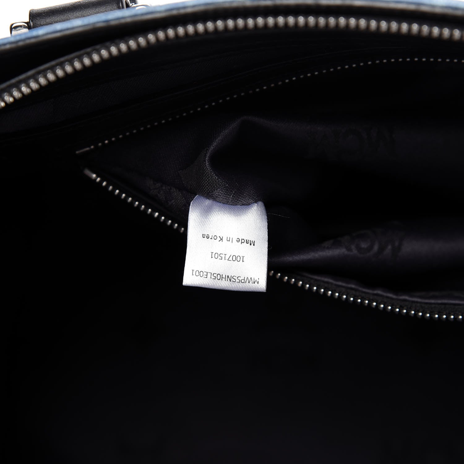MCM Visetos Shopper Tote Blue 8 of 9