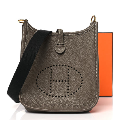 Hermes Taurillon Clemence Amazone Evelyne TPM Etoupe Bleu Indigo 11 of 11