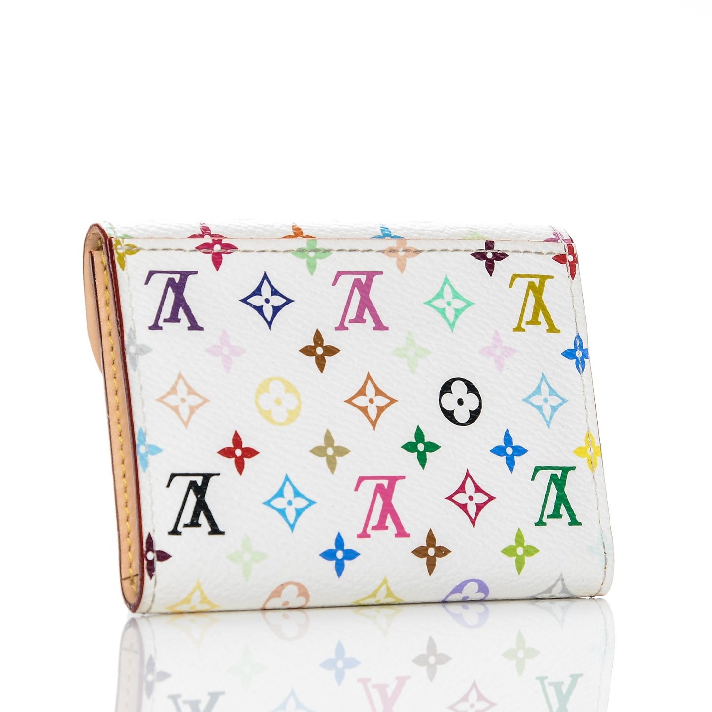 Monogram Multicolor Business Card Holder White