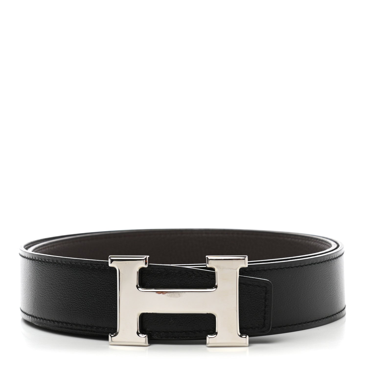 Hermes 135 Togo 32mm H Belt 90 Black Chocolate 1 of 5