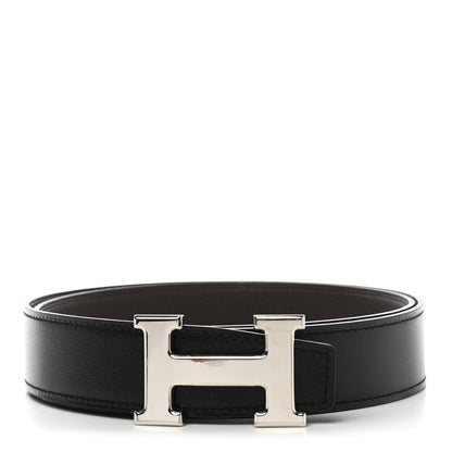 Hermes 135 Togo 32mm H Belt 90 Black Chocolate 1 of 5
