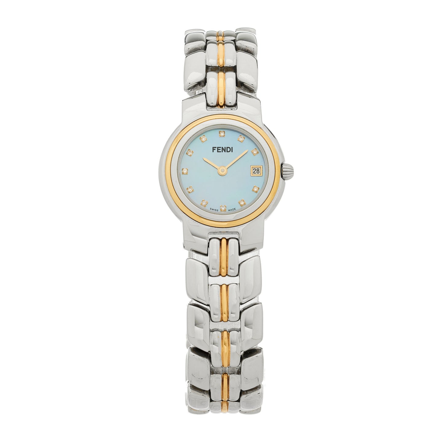 Stainless Steel Diamond Mother of Pearl 25mm 980L Quartz Watch