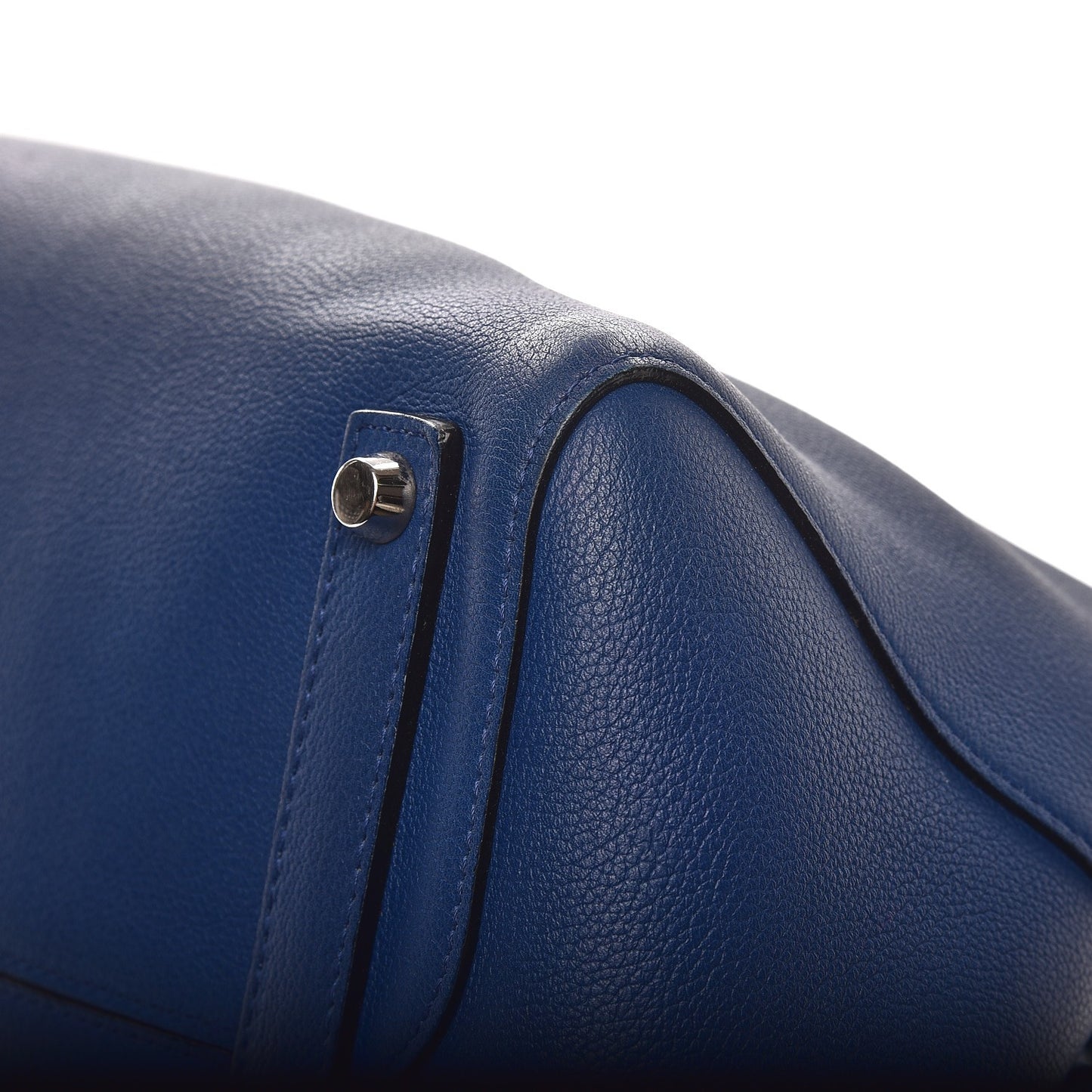 Supple Grained Calfskin Large Open Bar Tote Blue