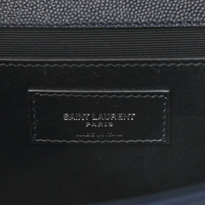Saint Laurent Grain De Poudre Medium Classic Monogram Kate Satchel Deep Marine 5 of 9