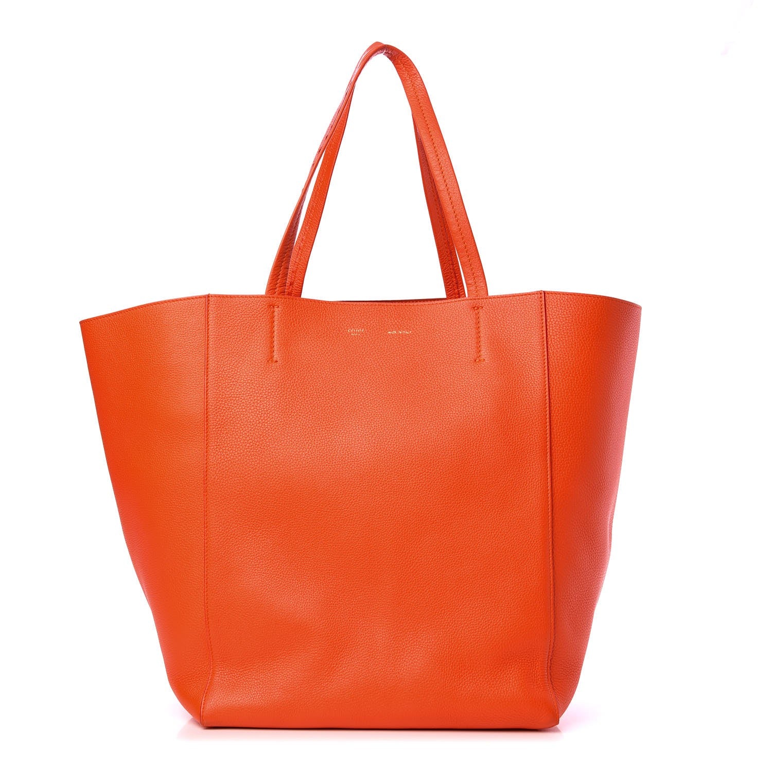 Celine Grained Calfskin Medium Horizontal Cabas Phantom Bright Orange 1 of 7
