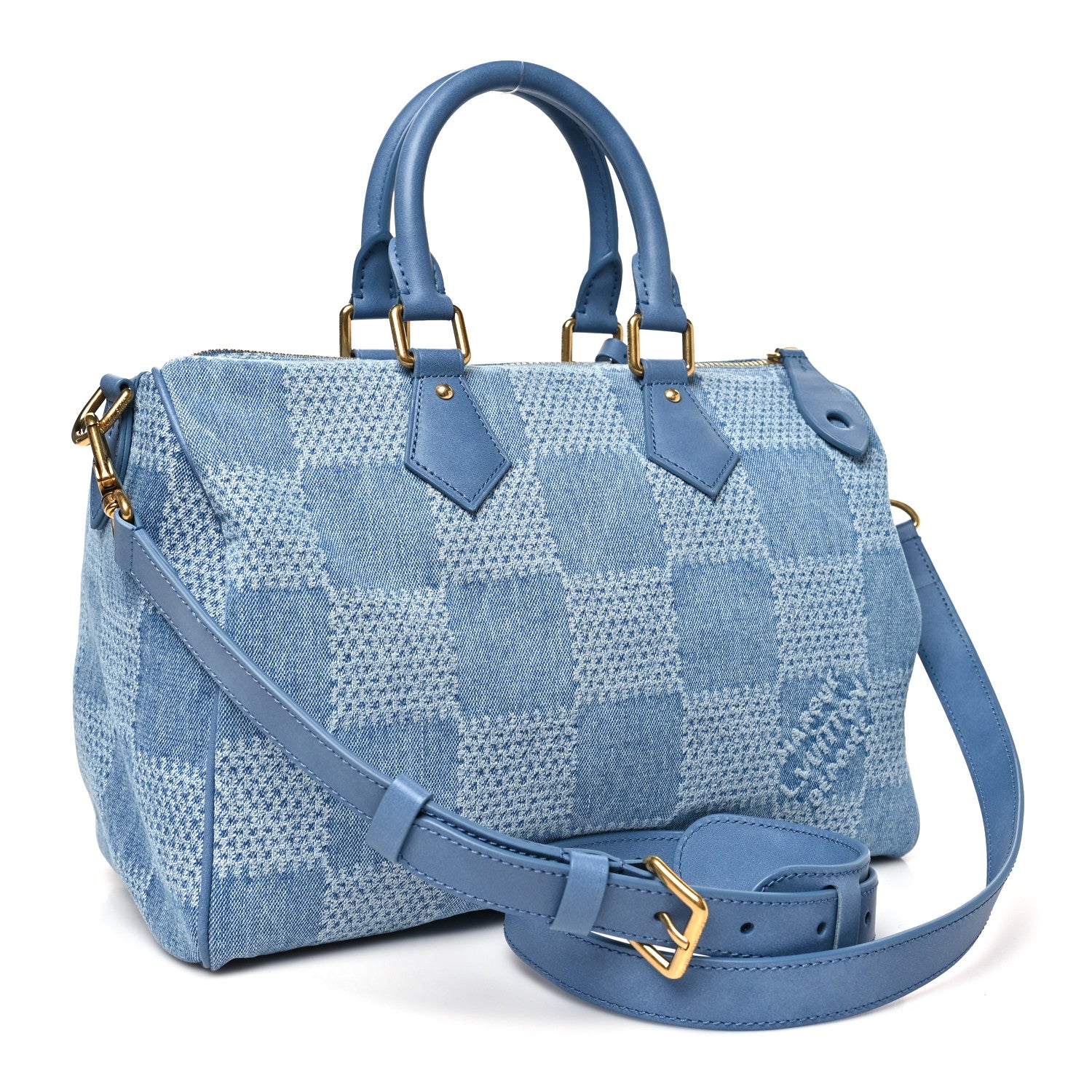 Louis Vuitton Damier Denim 3D Speedy Bandouliere 30 Denim Blue 3 of 9