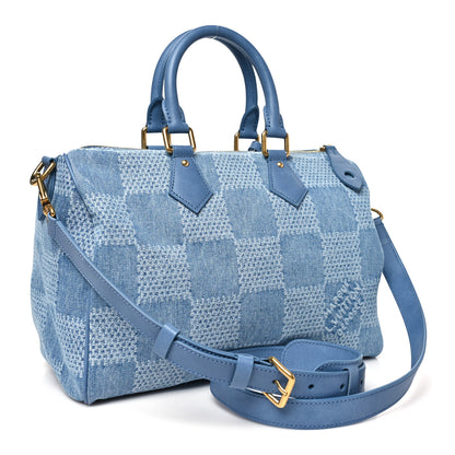Louis Vuitton Damier Denim 3D Speedy Bandouliere 30 Denim Blue 3 of 9