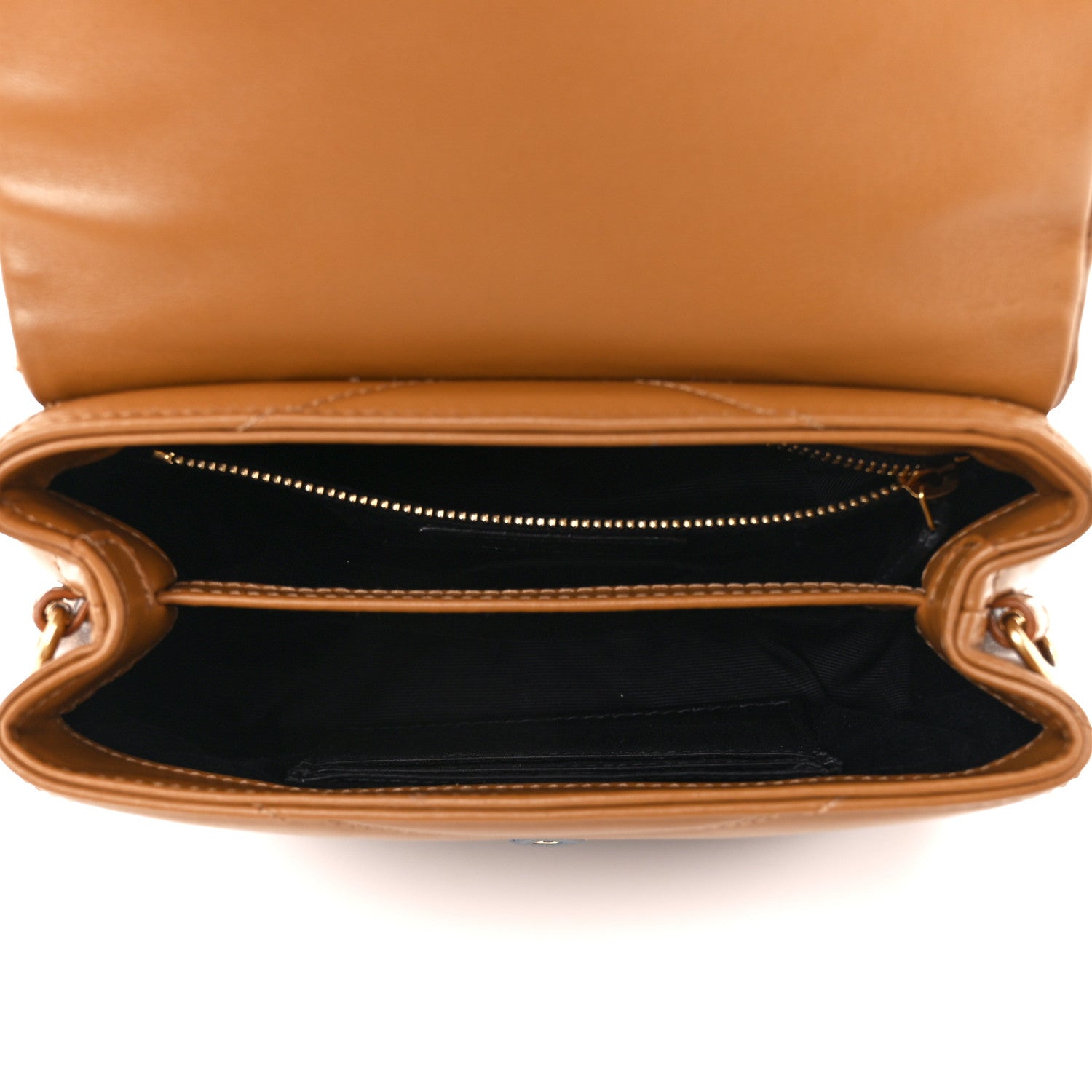 Saint Laurent Calfskin Y Quilted Monogram Toy Loulou Crossbody Bag Dark Natural 5 of 12