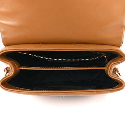 Saint Laurent Calfskin Y Quilted Monogram Toy Loulou Crossbody Bag Dark Natural 5 of 12