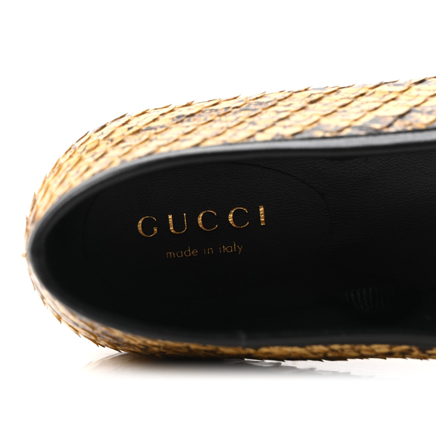 Snakeskin GG Bow Ballet Flats 38 Roccia