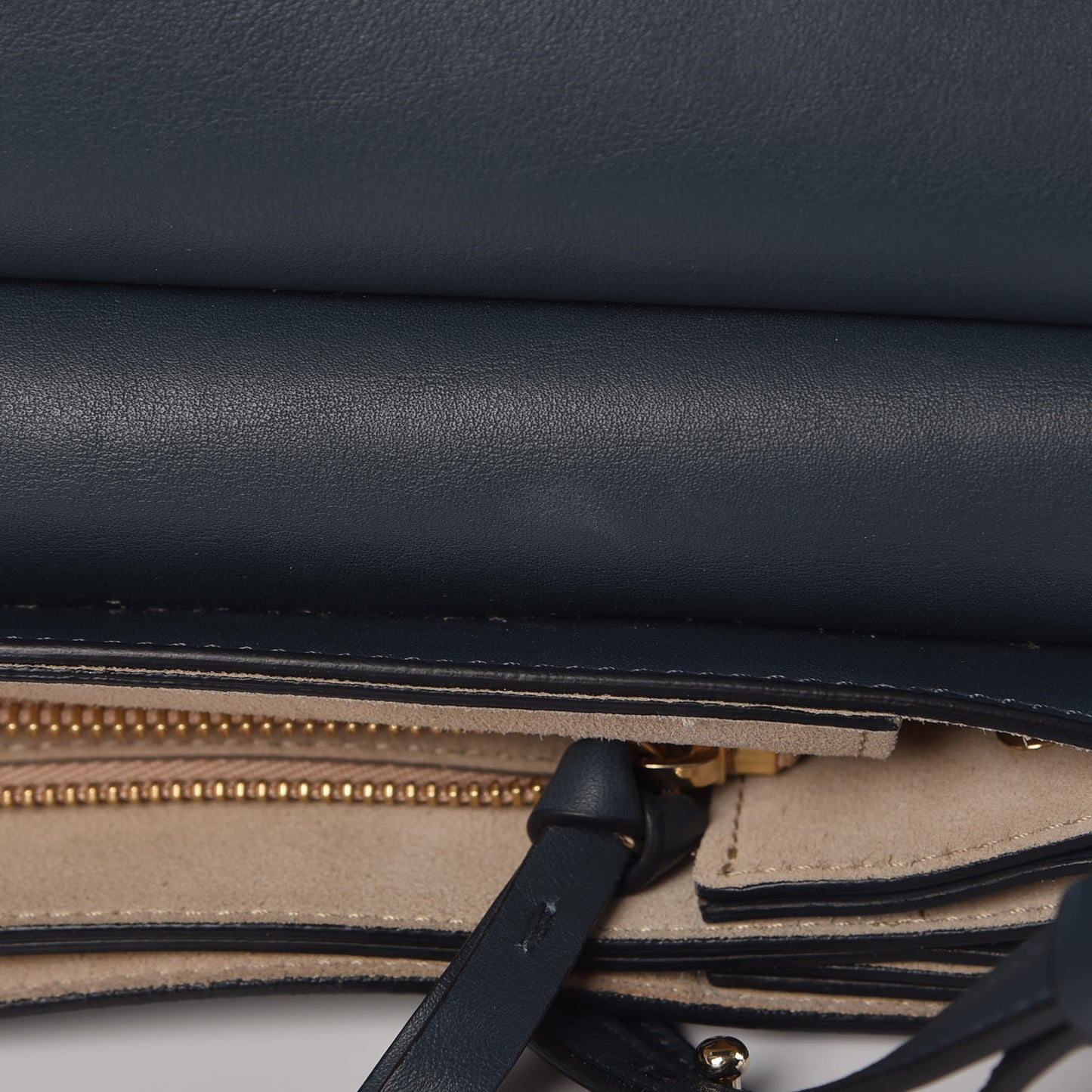 Suede Calfskin Medium Faye Shoulder Bag Silver Blue