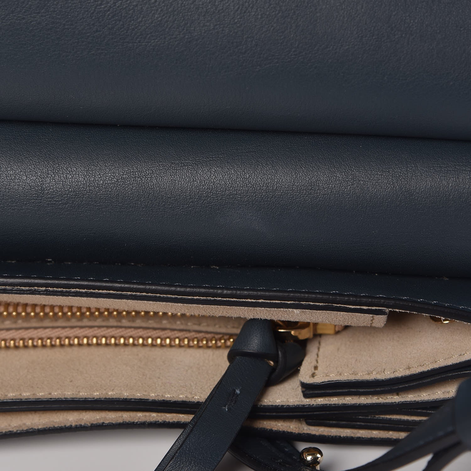 Chloe Suede Calfskin Medium Faye Shoulder Bag Silver Blue 9 of 16