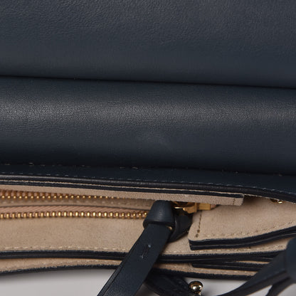 Chloe Suede Calfskin Medium Faye Shoulder Bag Silver Blue 9 of 16