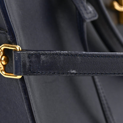Saint Laurent Smooth Calfskin Small Monogram Cabas Navy 12 of 23
