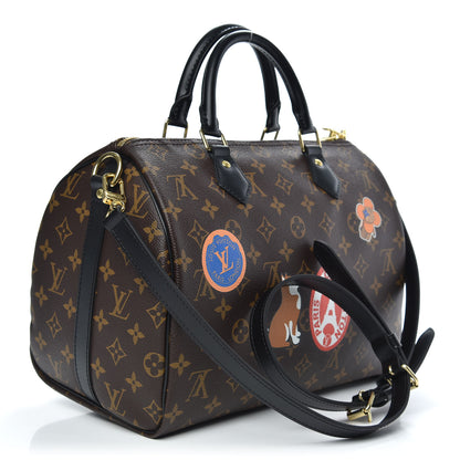 Louis Vuitton Monogram My World Tour Speedy Bandouliere 30 Black 3 of 10