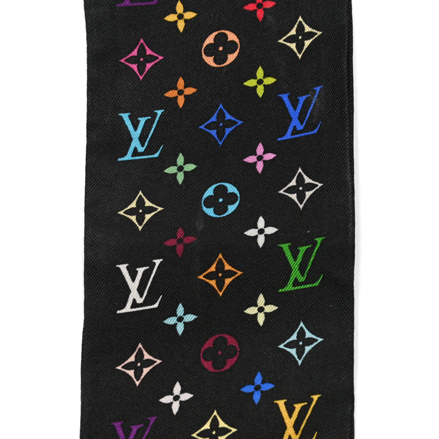 Silk Monogram Multicolor Bandeau Black