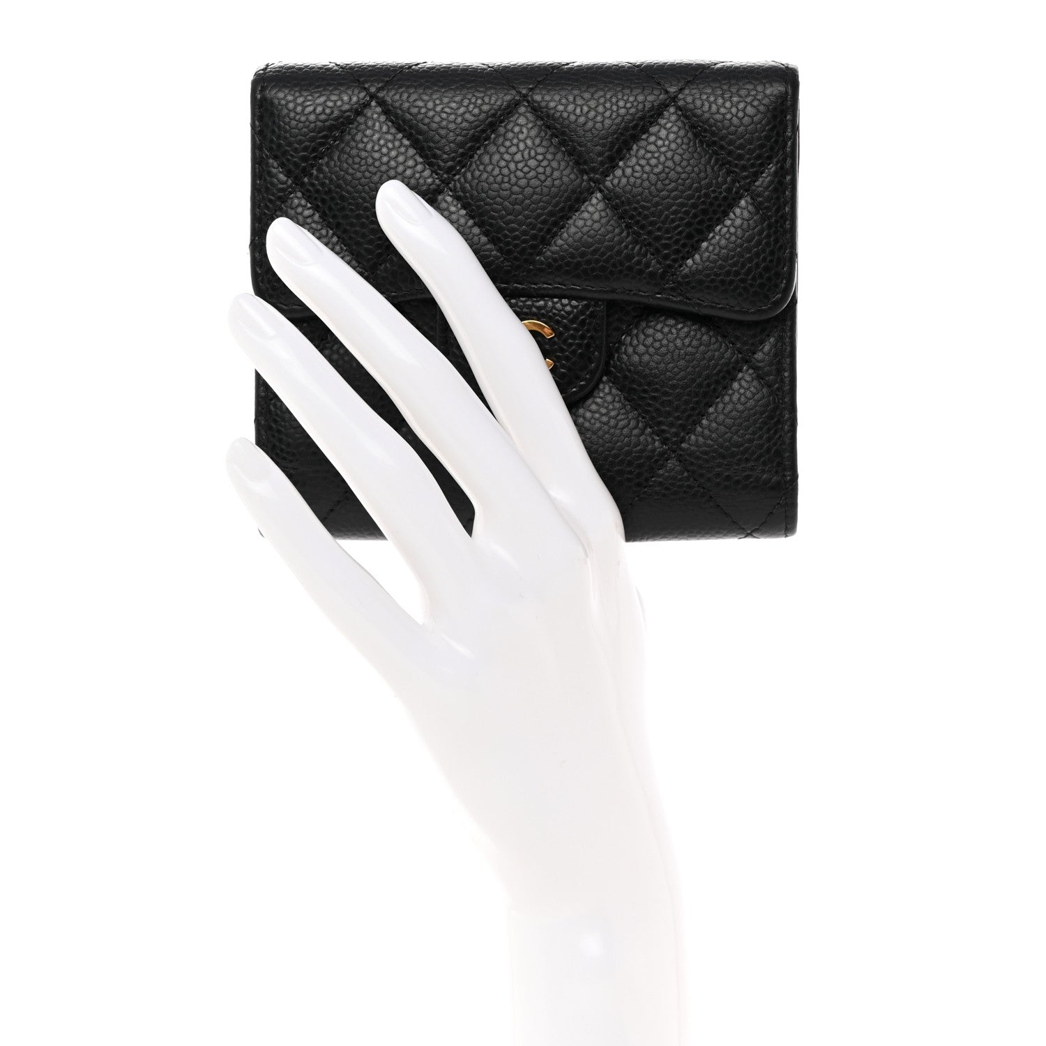 Chanel Caviar Quilted Compact Flap Wallet Black 2 of 11
