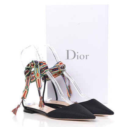 Christian Dior Fabric J'adior IT Flat 38 Black 8 of 8