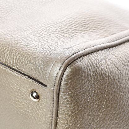 Gucci Metallic Pebbled Calfskin Medium Soho Shoulder Bag Golden Beige 12 of 13