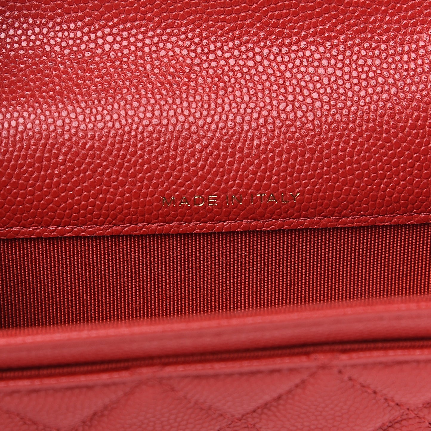 Caviar Quilted Flap Card Holder Wallet Red