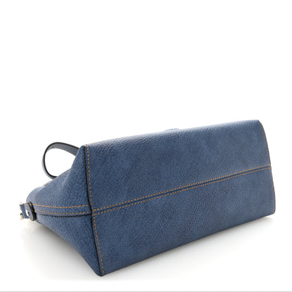 Fendi Cuoio Romano Selleria Denim Effect Medium By The Way Soft Boston Bag Blue 4 of 9