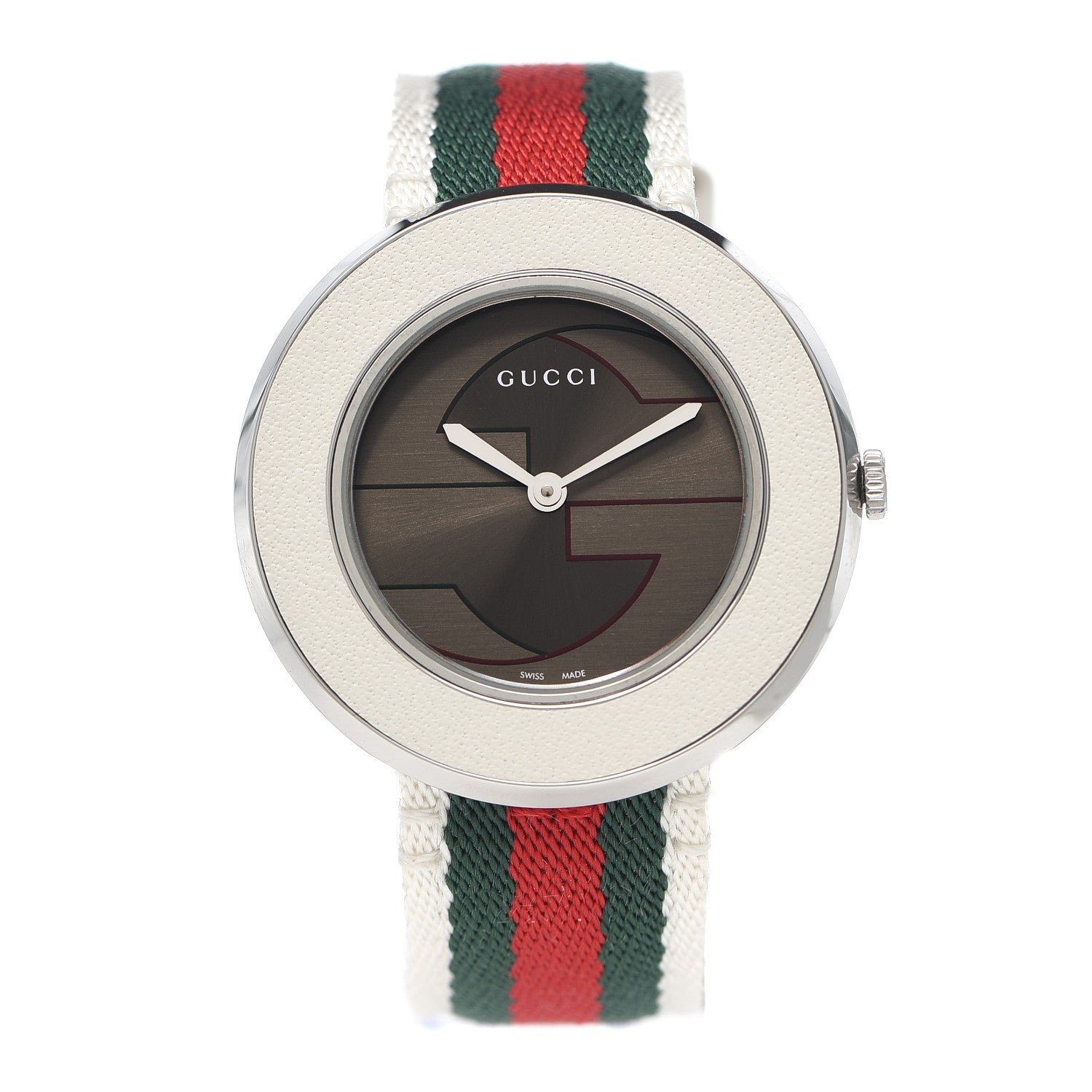 Gucci Stainless Steel Nylon 36mm U-Play Quartz Watch Grey 1 of 5