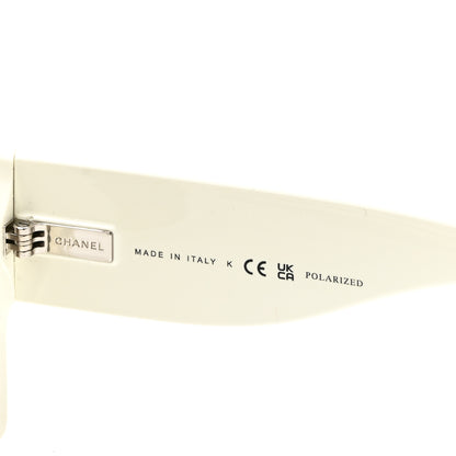 Chanel Acetate Square Sunglasses 6059 Black White 6 of 6