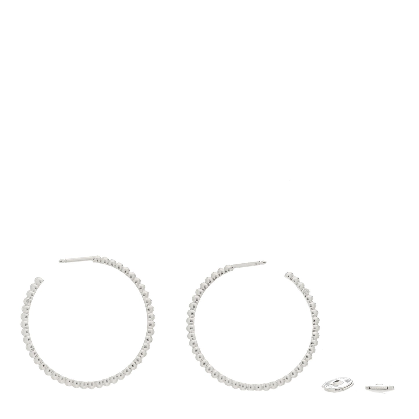 18K White Gold Small Perlee Hoop Earrings