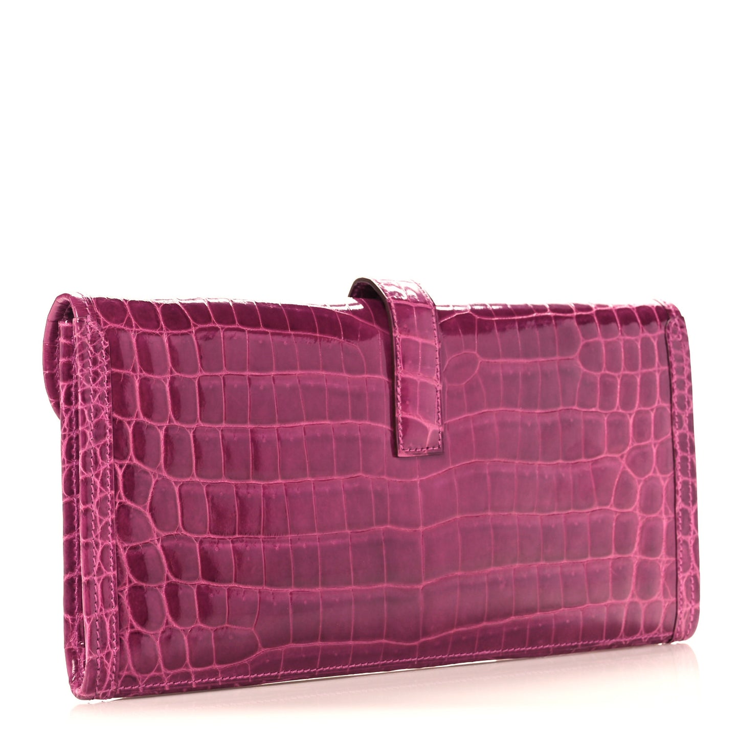 Shiny Niloticus Crocodile Jige Elan 29 Clutch Rose Scheherazade