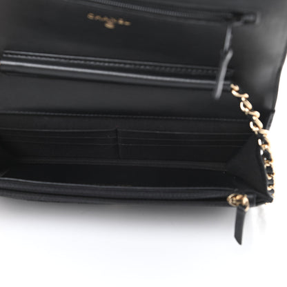 Chanel Caviar Quilted CC Filigree Wallet On Chain WOC Black 5 of 13