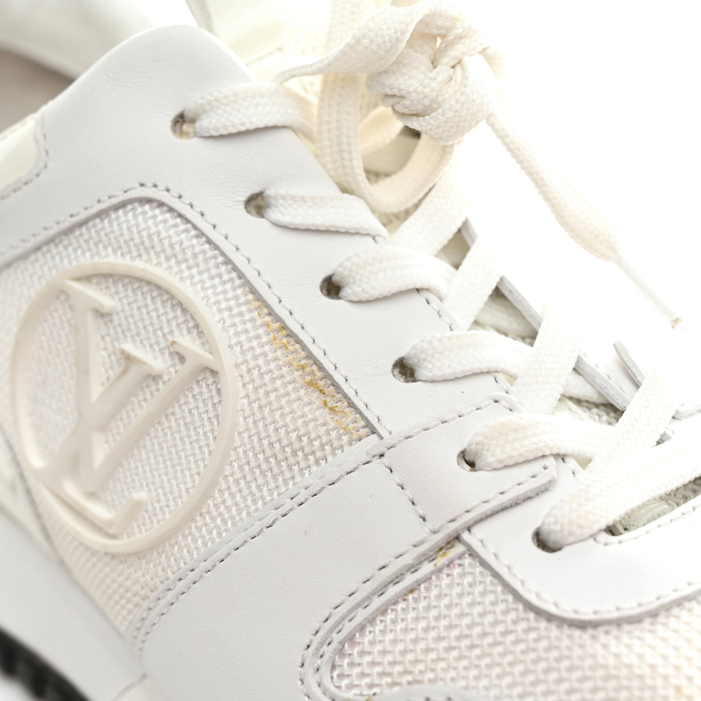 Calfskin Mesh Run Away Sneakers 37 White