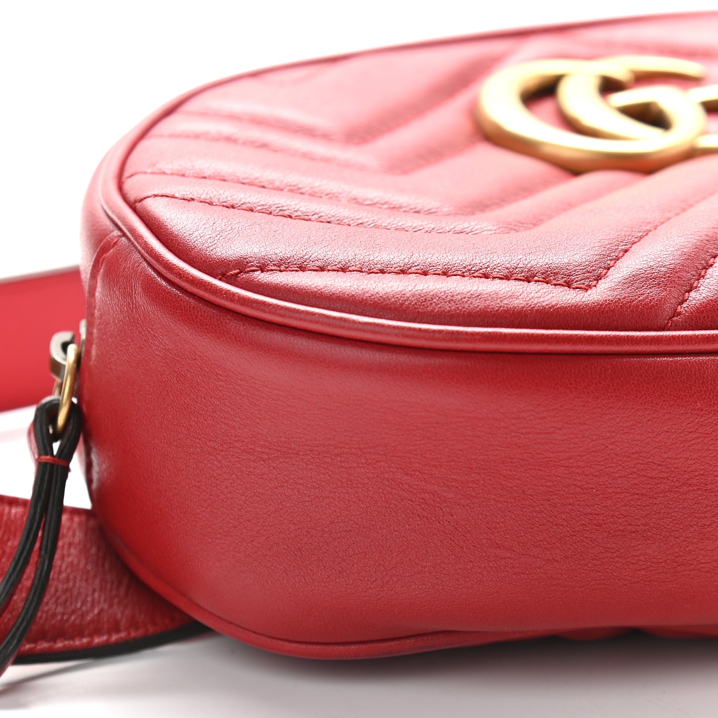 Calfskin Matelasse GG Marmont Belt Bag 85 34 Hibiscus Red