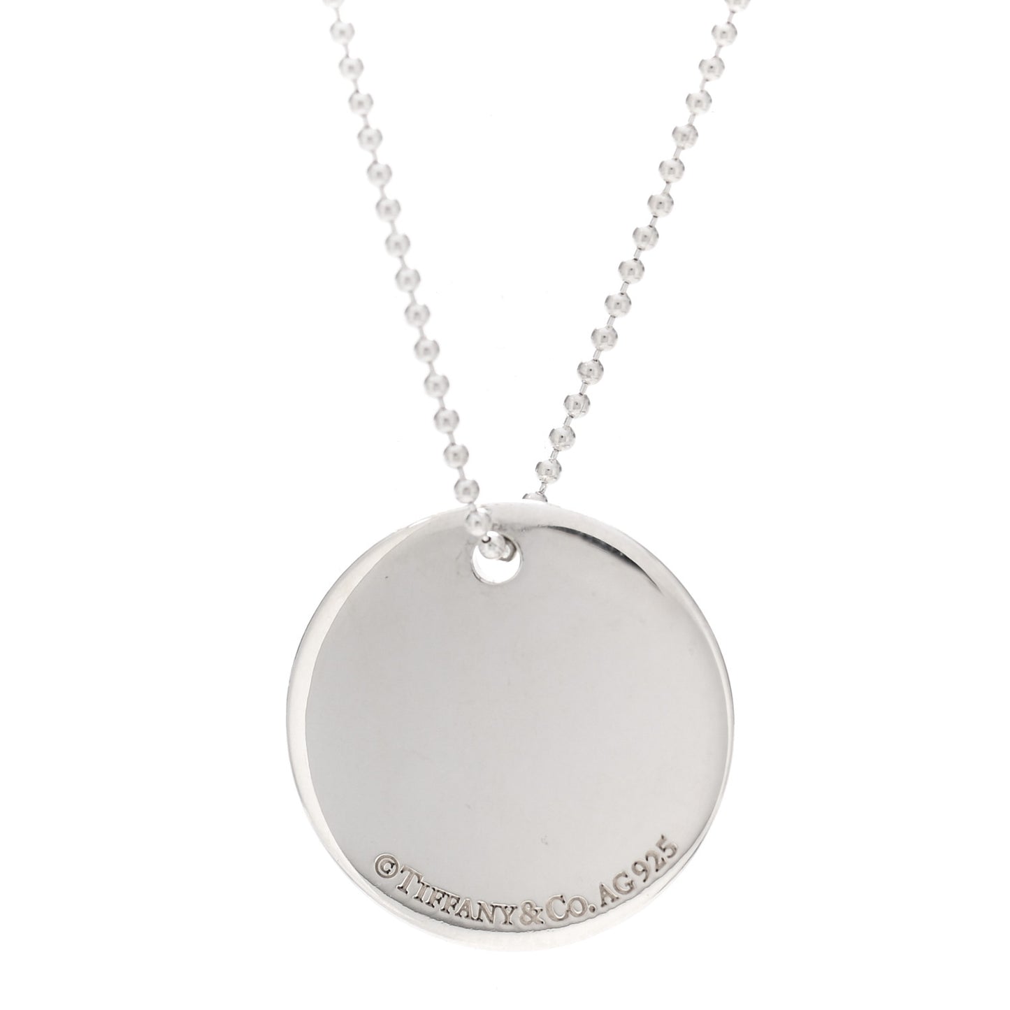 Sterling Silver Letter M Disc Pendant Necklace