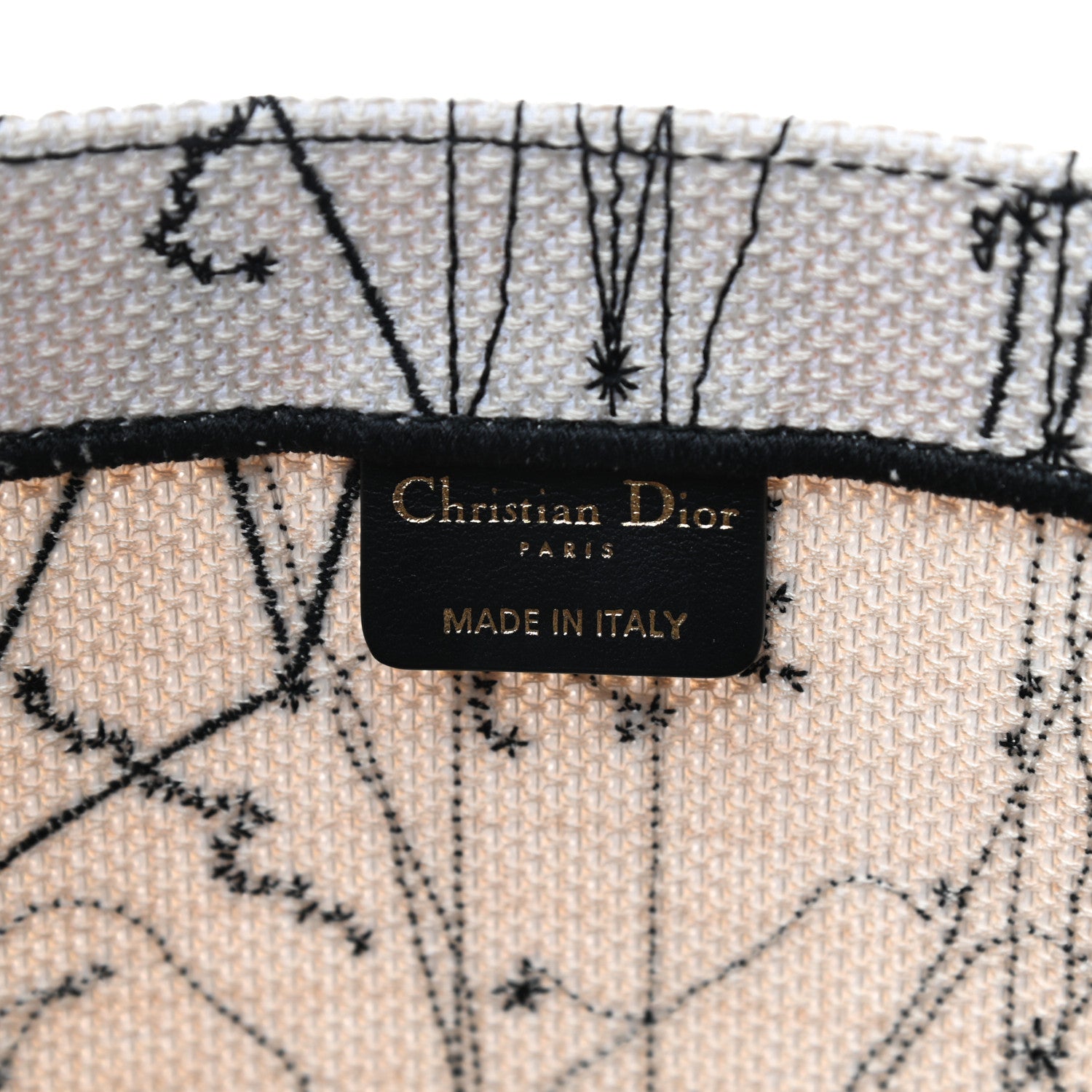 Christian Dior Canvas Embroidered Zodiac Book Tote Latte Multicolor 8 of 10
