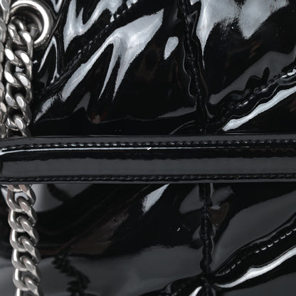 Saint Laurent Patent Lambskin Quilted Medium Loulou Puffer Monogram Chain Satchel Black 12 of 14