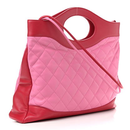 Chanel Lambskin Quilted Large 31 Shopping Bag Pink Light Red 3 of 11
