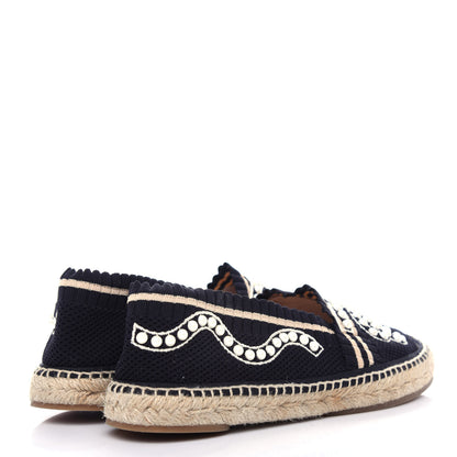 Fendi Knit Pearlescent Espadrille 39.5 Black 4 of 9