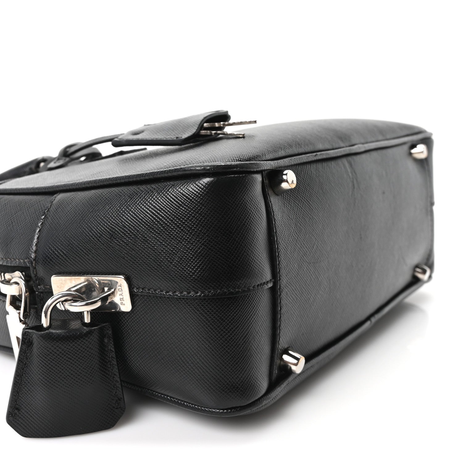 Prada Saffiano Vitello Bauletto Black 9 of 10