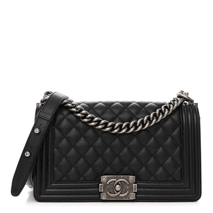 Chanel Caviar Quilted Medium Boy Flap Black 1 of 12