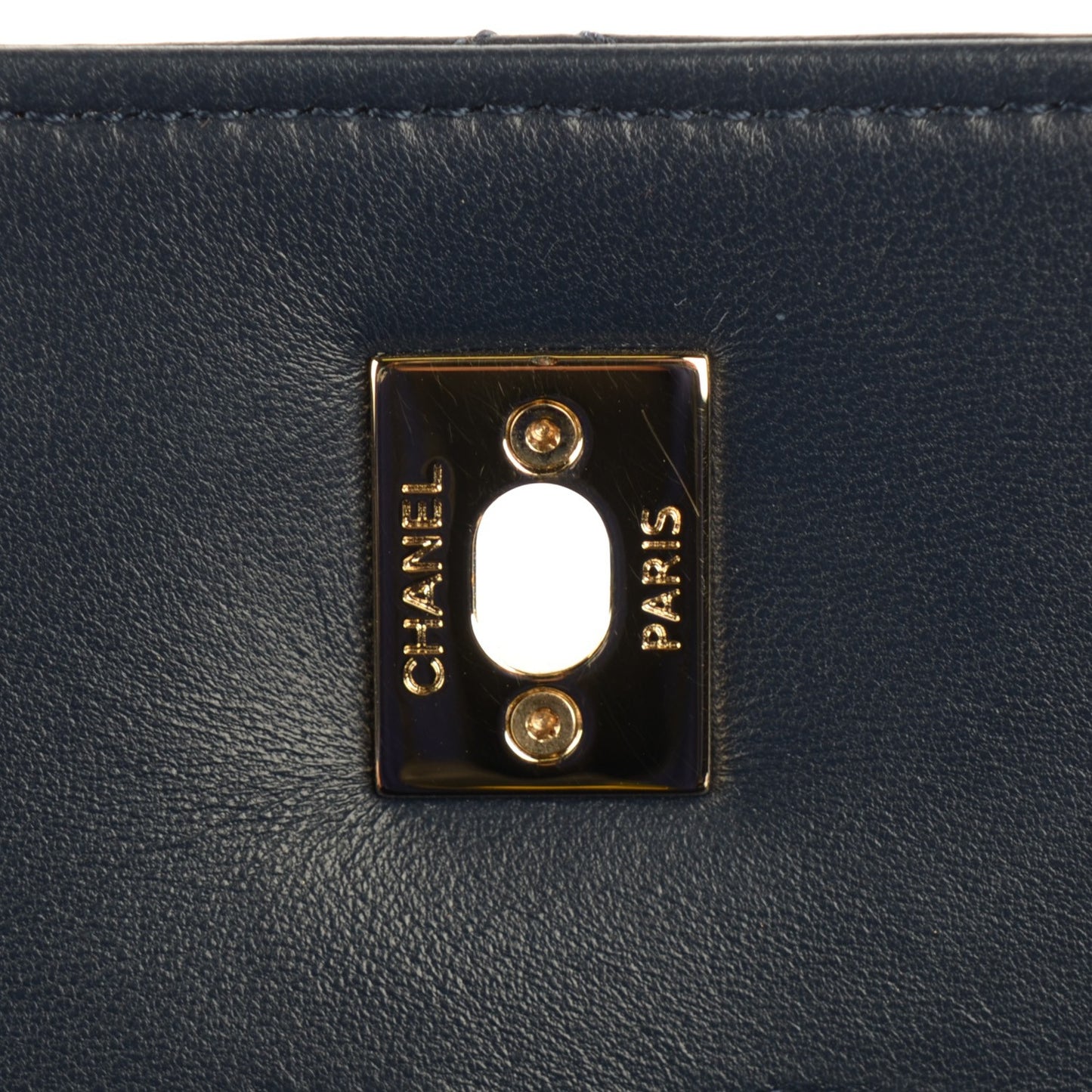 Lambskin Quilted Medium Trendy CC Flap Navy Blue