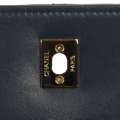 Chanel Lambskin Quilted Medium Trendy CC Flap Navy Blue 15 of 16