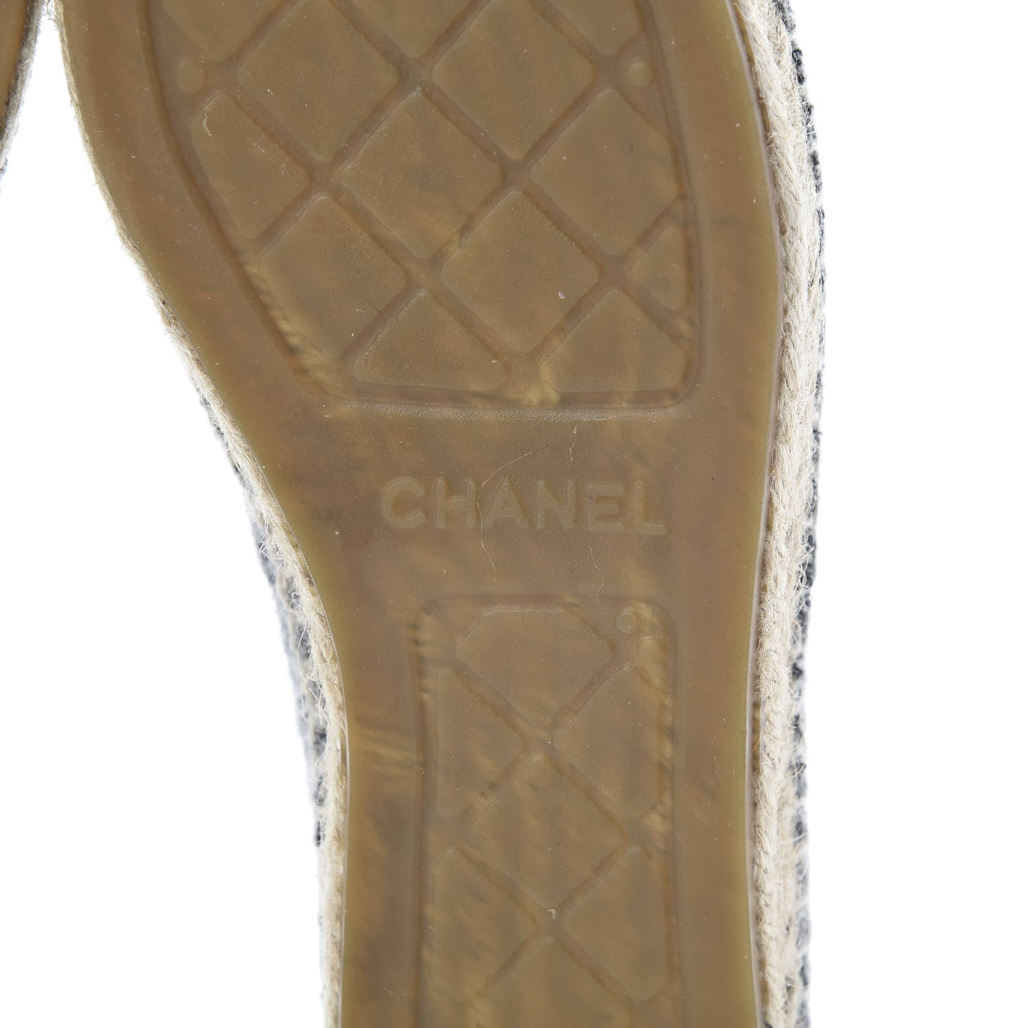 Chanel Tweed Velvet CC Espadrilles 38 Grey Black 7 of 11